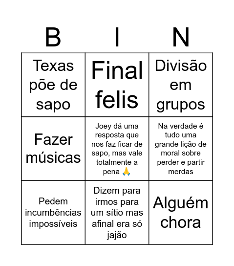 Convocatória 23/9 Bingo Card