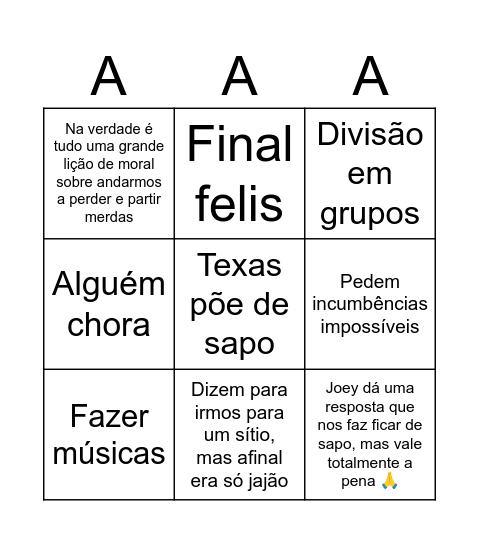 Convocatória 23/09 Bingo Card