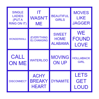 ROCK THIS HOUSE Bingo Card