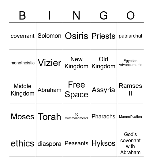 2.3-2.4 Bingo Card