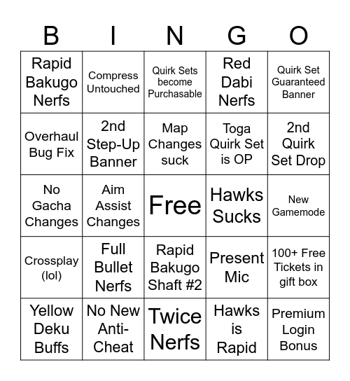 MHUR S7 Bingo Card