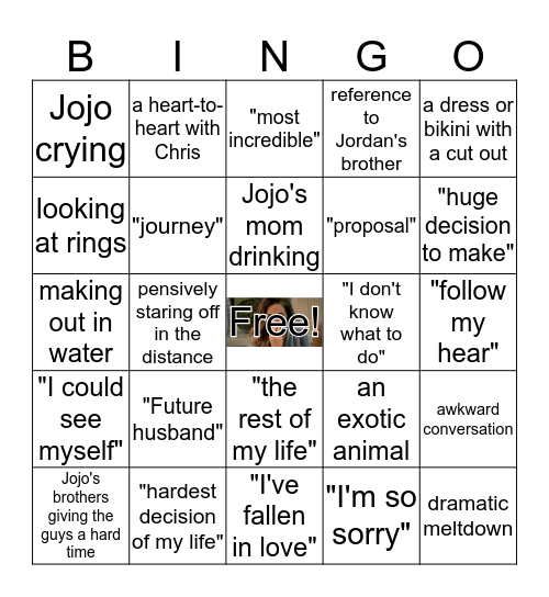 Will it be generic bro one or two? Bingo Card