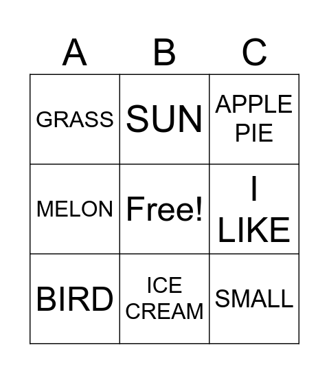 Park and Picnic Bingo Card