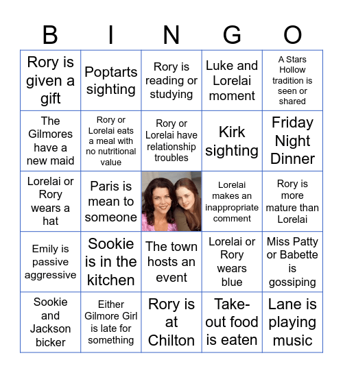 Gilmore Girls BINGO Card