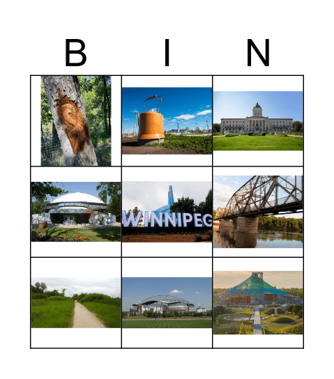Winnipeg Cycling Bingo Card
