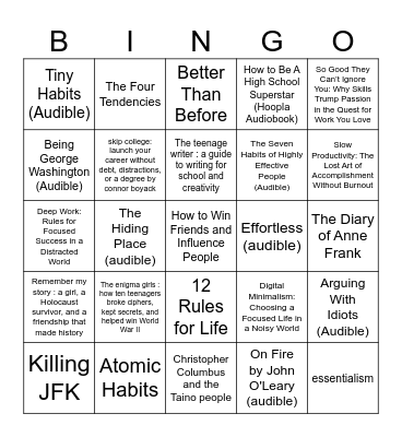 Ruby's Book BINGO 2024 Bingo Card