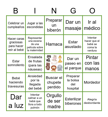 Bingo Baby Shower Bingo Card