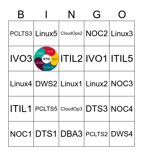 GTO Crew Connect Bingo Card