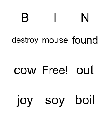 Phonics Bingo! Bingo Card