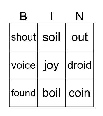 Phonics Bingo! Bingo Card