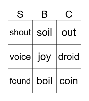 Phonics Bingo! Bingo Card