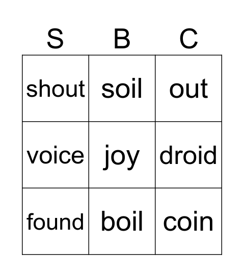 Phonics Bingo! Bingo Card