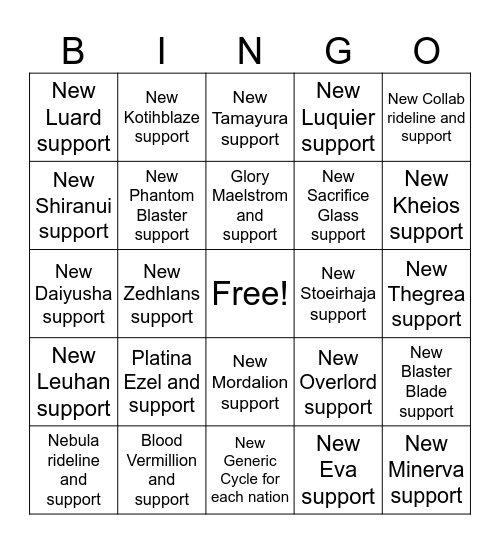 DivineZ set 6 prediction Bingo Card