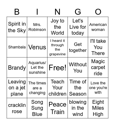 Summer of Love #1 Bingo Card
