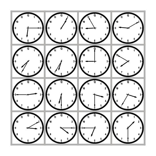 Telling Time Bingo Card