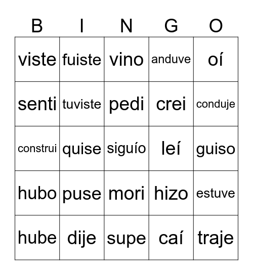Puso Bingo Card