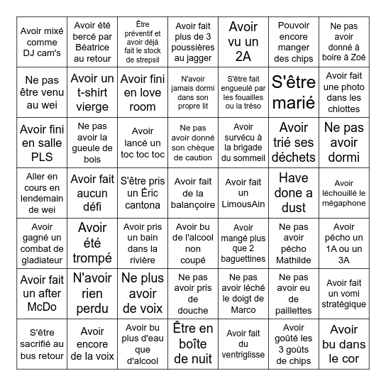 Bingo battle wei Bingo Card