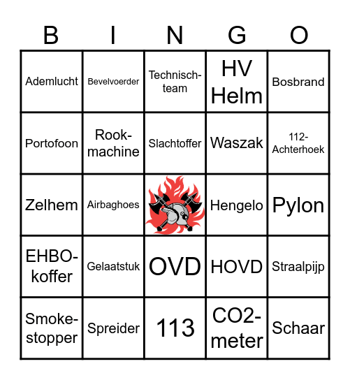 Brandweer Bingo Zelhem Bingo Card