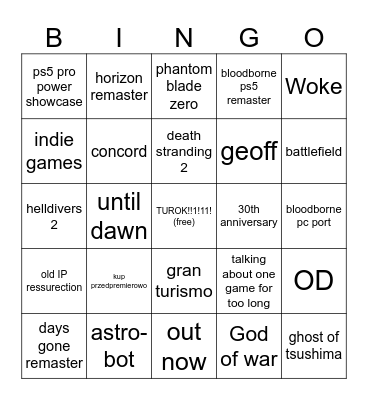 state of play september 2024 Bingo Card