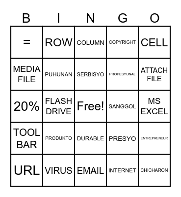 ICT  BINGO Card