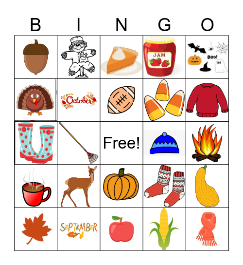 Fall Items #3 Bingo Card