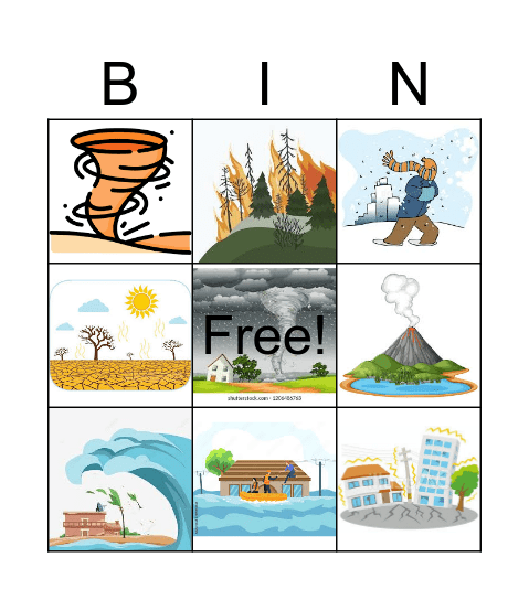 Natural disasters Bingo Card