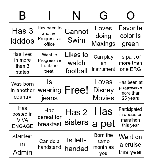 FIND SOMEONE WHO - FLO STYLE Bingo Card