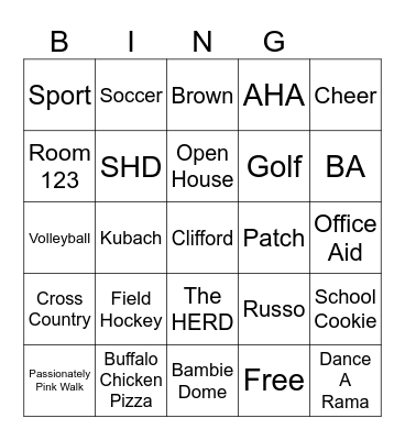 SH BINGO Card