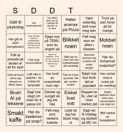 PERFEKT DEFFEKT Bingo Card