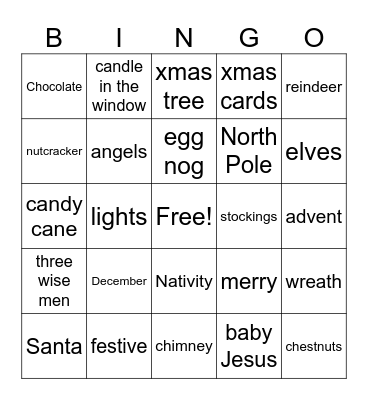 Christmas Bingo Card
