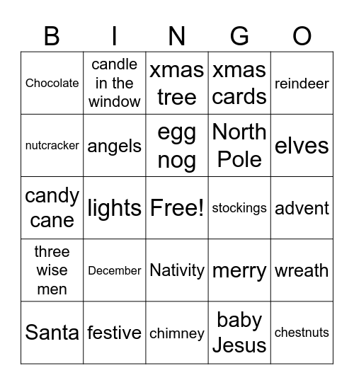 Christmas Bingo Card