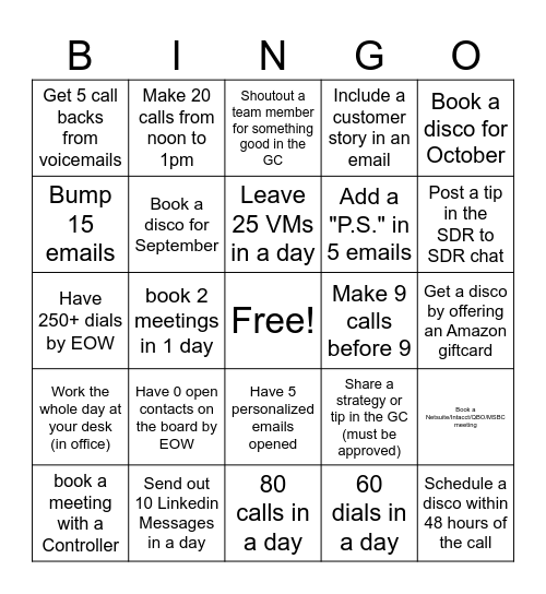 SDR BINGO! Bingo Card