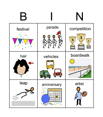 Neptune Festival Boardwalk Weekend Bingo Card