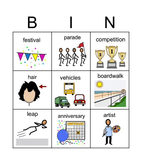 Neptune Festival Boardwalk Weekend Bingo Card