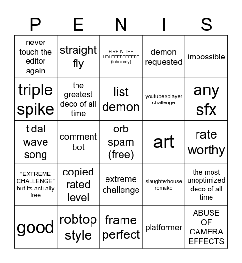 razorballsgmd Bingo Card