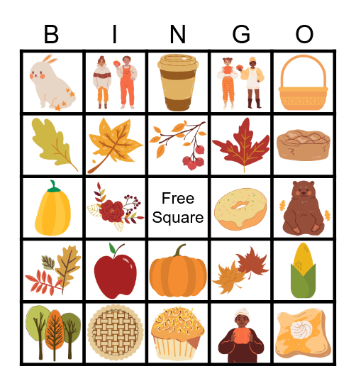 The Colors and Things of Fall Bingo Card