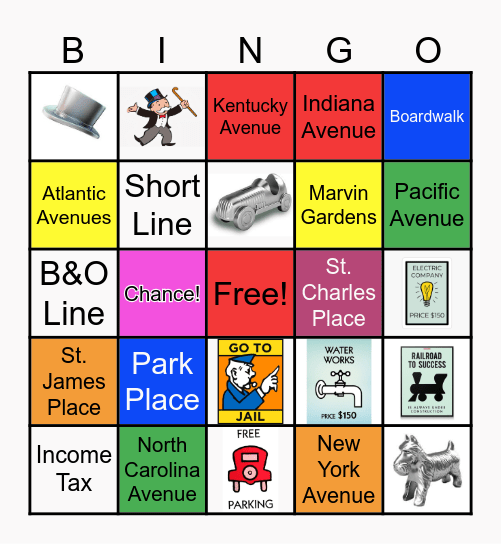 Monopoly Bingo Card