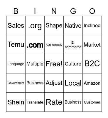 GROUP 5 Bingo Card