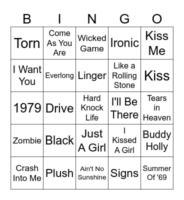 Unplugged Bingo Card