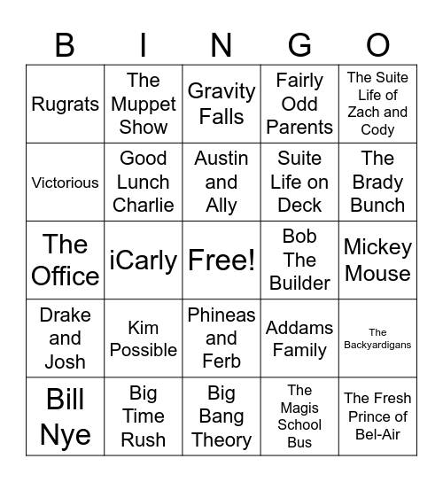 Iconic Theme Songs Bingo Card