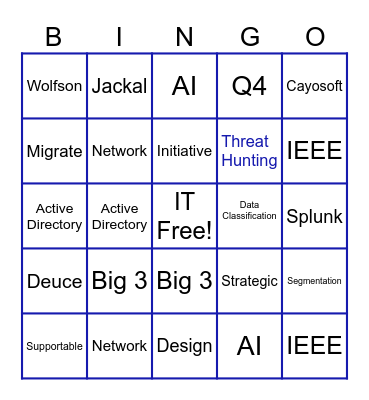 BUZZWORD Bingo Card