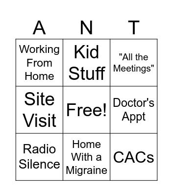 Where is Anthony Today? Bingo Card