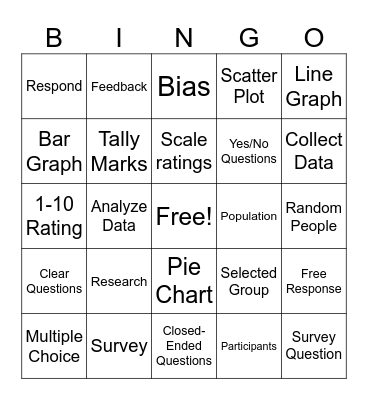 Create and Answer Survey Questions Bingo Card