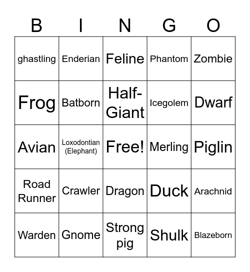 LPA SMP Origins Bingo Card