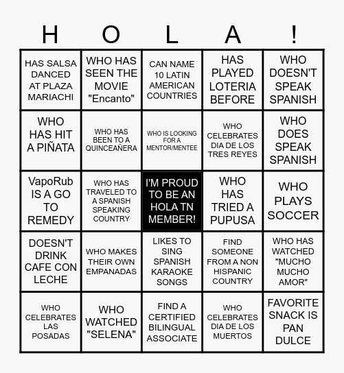 Latinx Loteria Bingo Card