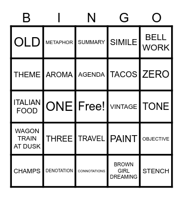 Bingo Card