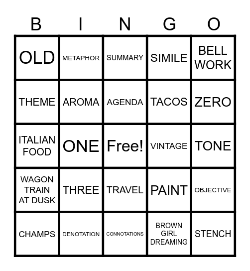Bingo Card
