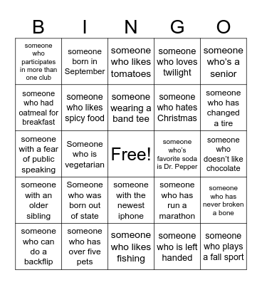 Rockstar Training Bingo Card