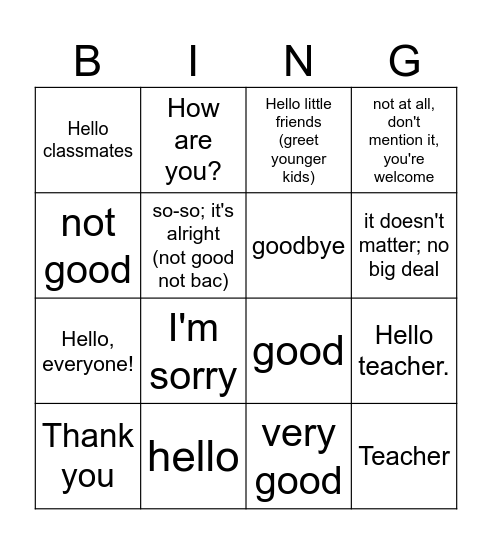 C5-Sep Classroom Phrases Bingo Card