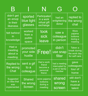 #2021fun in Slido Bingo Card